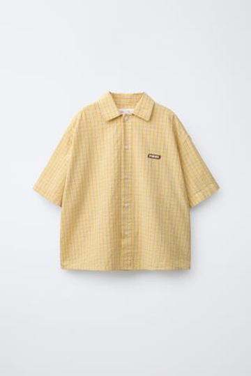 ZARA X PUKAS РУБАШКА PUKAS SURF В КЛЕТКУ, ОРАНЖЕВЫЙ