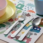 Набор столовых приборов IKEA FABLER (ФАБЛЕР), Детский, Нержавеющая сталь