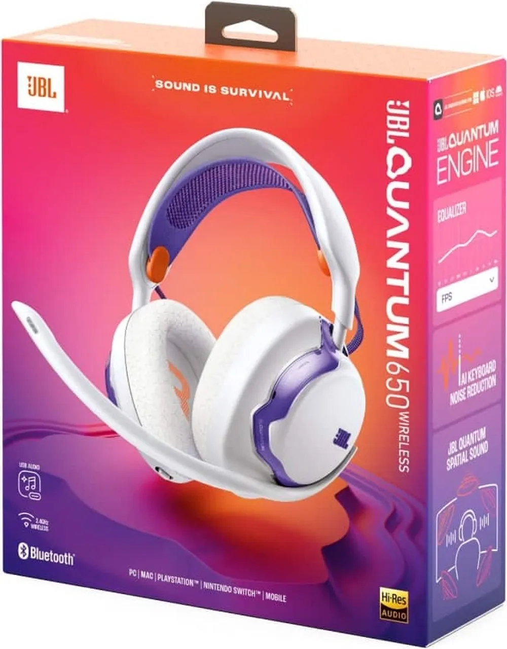 Беспроводные игровые наушники JBL Quantum 650 White - 10