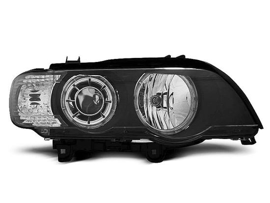 Передние фары angel eyes black H7 для BMW X5 E53