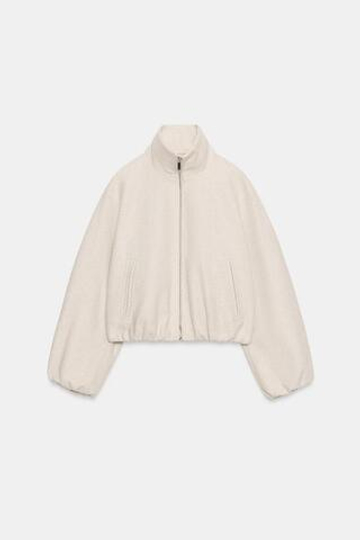 ZARA МЯГКИЙ БОМБЕР, ЭКРЮ