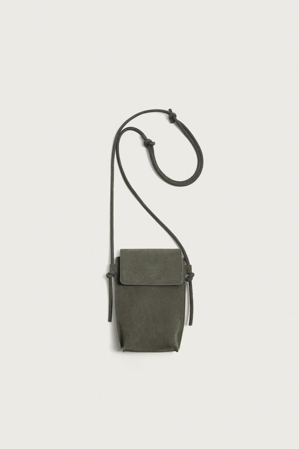ZARA КОЖАНАЯ СУМКА, СЕРЫЙ