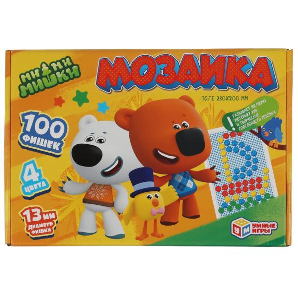 Мозаика "Ми-ми-мишки" 100 фишек, 4цв. коробка 4680107915122 (Умные игры)