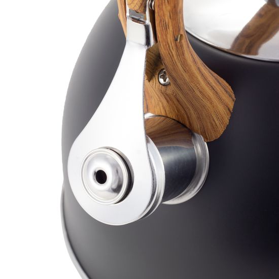 Чайник 2,5 л. из нержавеющей стали со свистком Kamille KM-1096 (черный матовый)
