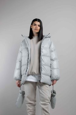 Пуховик AW017 светло-серый