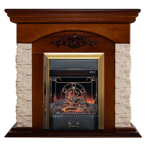 Каминокомплект Real Flame Neapolis NT с очагом Majestic Lux Brass