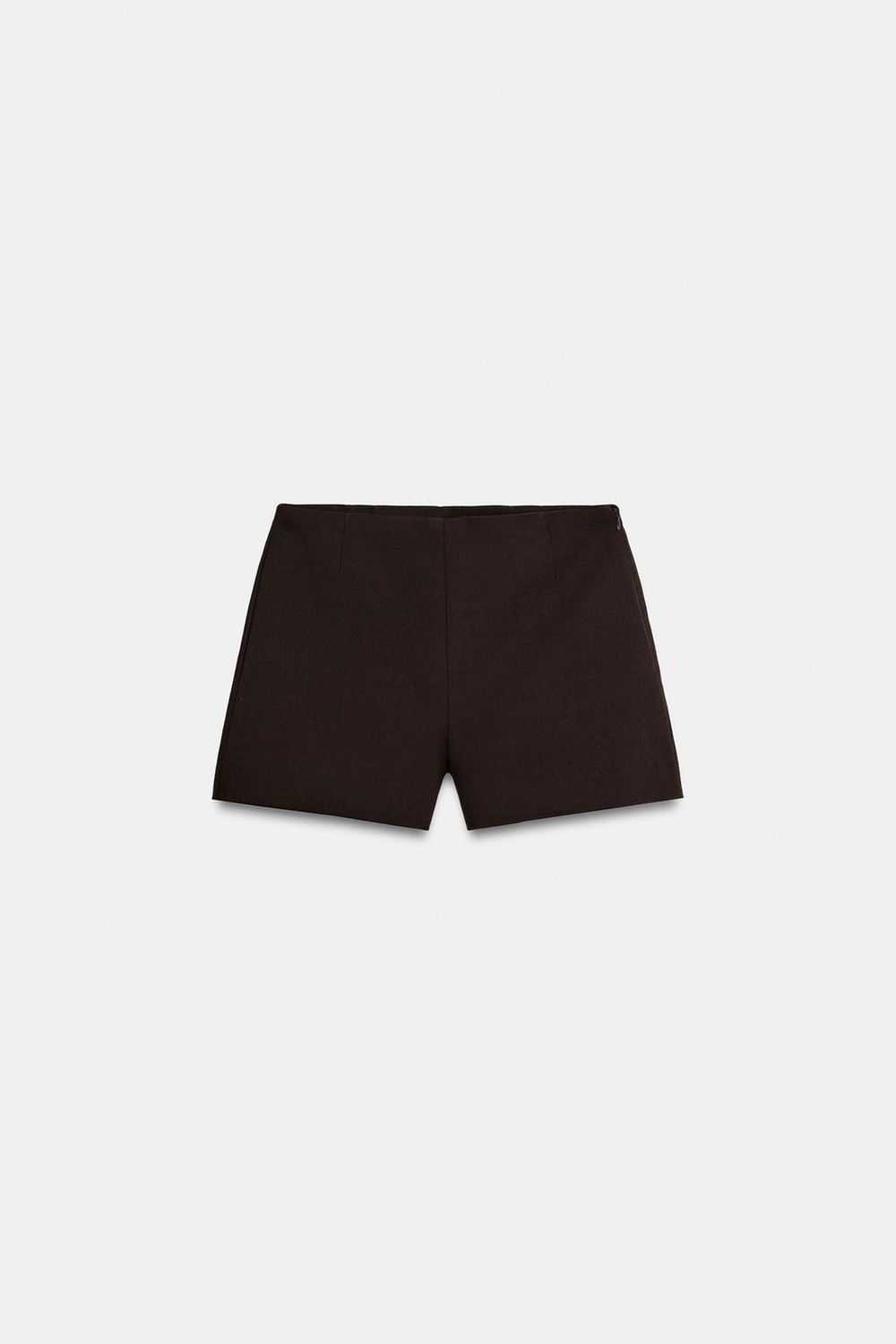 ZARA ШОРТЫ С ВЫСОКОЙ ПОСАДКОЙ, ТЕМНО-КОРИЧНЕВЫЙ