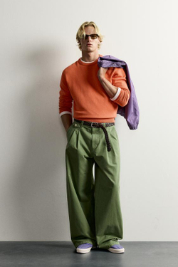 ZARA - FRUIT OF THE LOOM™ ДЖЕМПЕР ИЗ 100% ХЛОПКА С ВЫШИВКОЙ, ОРАНЖЕВЫЙ