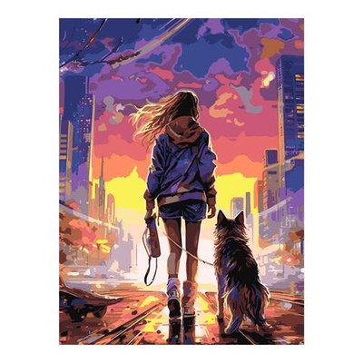 Картина по номерам 40*50см "Город будущего" (Lori)