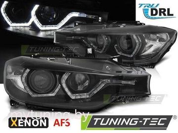 Передние фары для BMW 3 F30 / F31 (11-15) черные под штатный ксенон с AFS