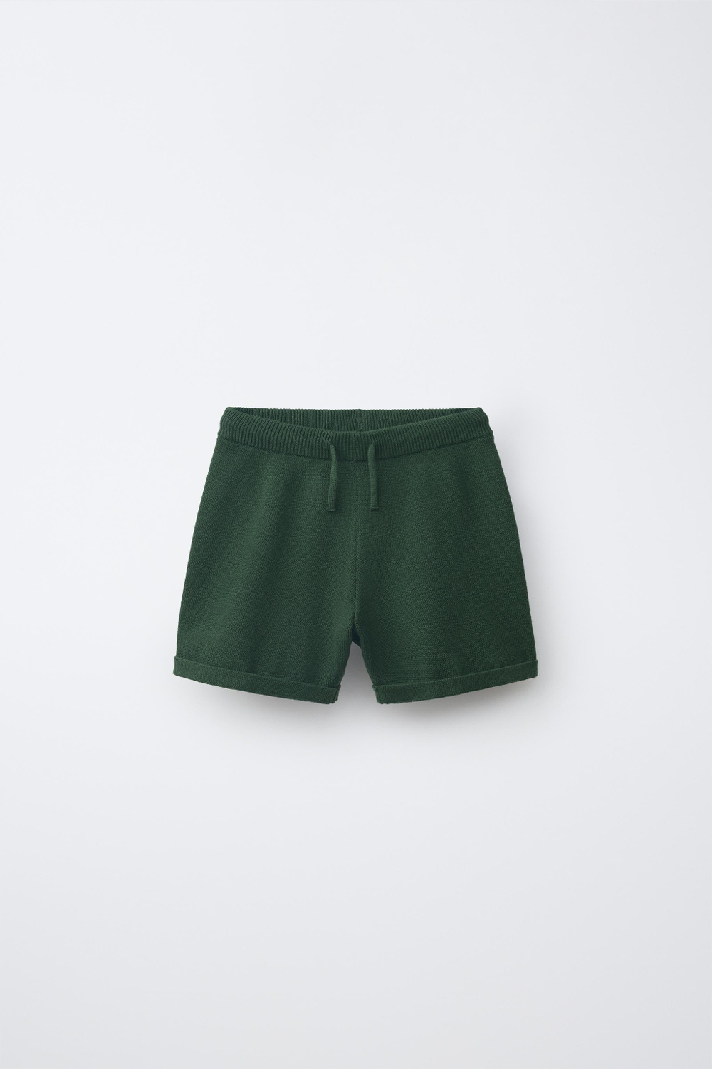 ZARA ТРИКОТАЖНЫЕ ШОРТЫ, ТЕМНО-ЗЕЛЕНЫЙ