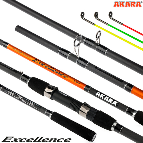 Удилище штекерное угольное фидерное 3 колена Akara Excellence Feeder TX-30 (90-120-150) 3,6 м