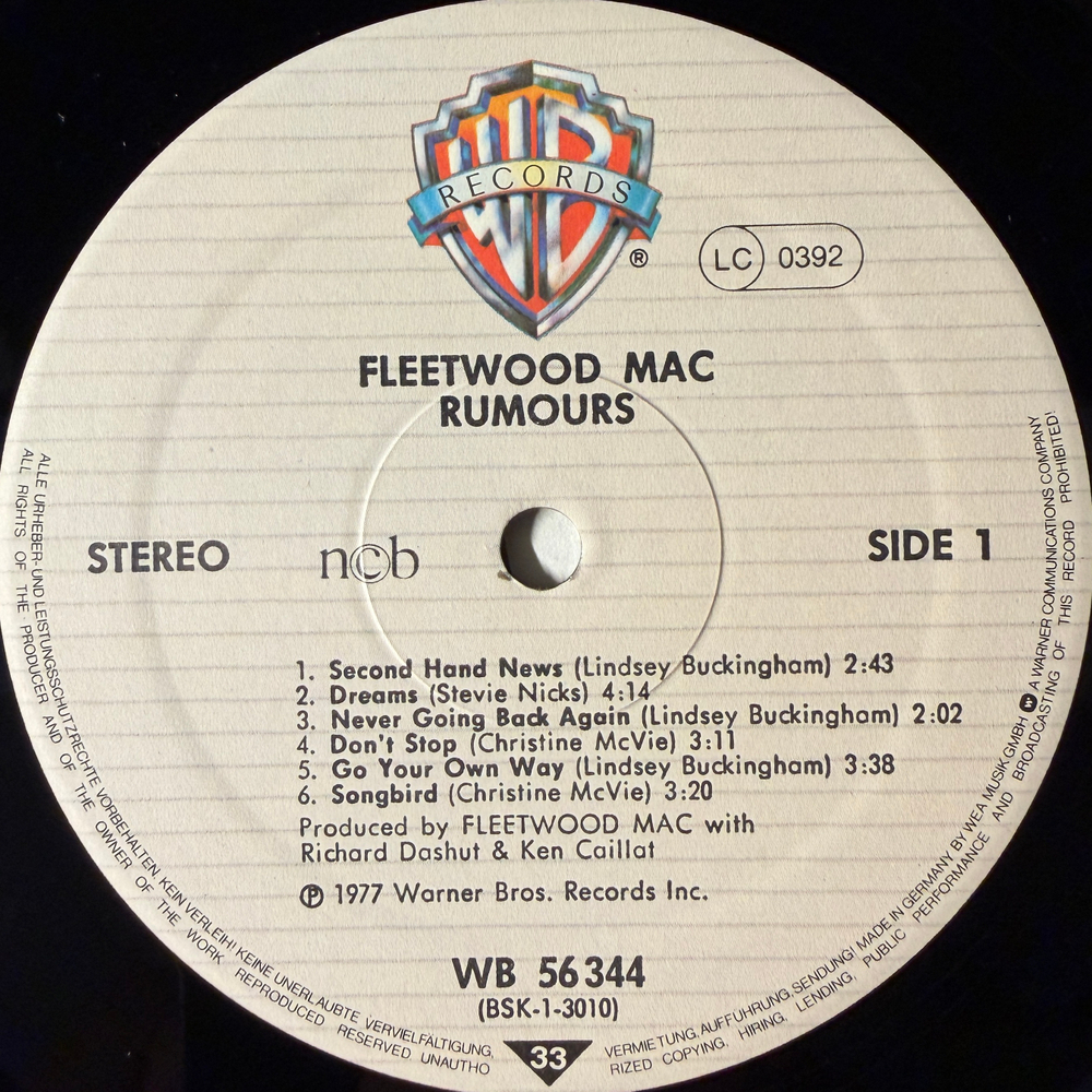 Fleetwood Mac ‎– Rumours (Скандинавия)