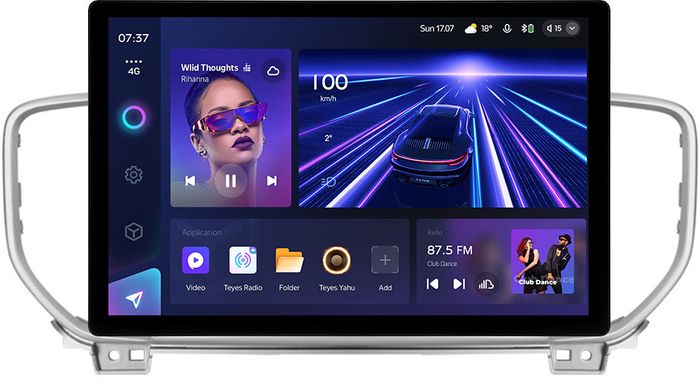 Магнитола для KIA Sportage 4 2016-2018 (штатная КЗВ) - Teyes CC3-2K монитор 13" 2K QLED, Android 10, Быстрая, 4G SIM-слот, CarPlay