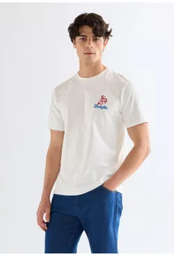 Футболка мужская WRANGLER EMBROIDERY TEE WORN WHITE