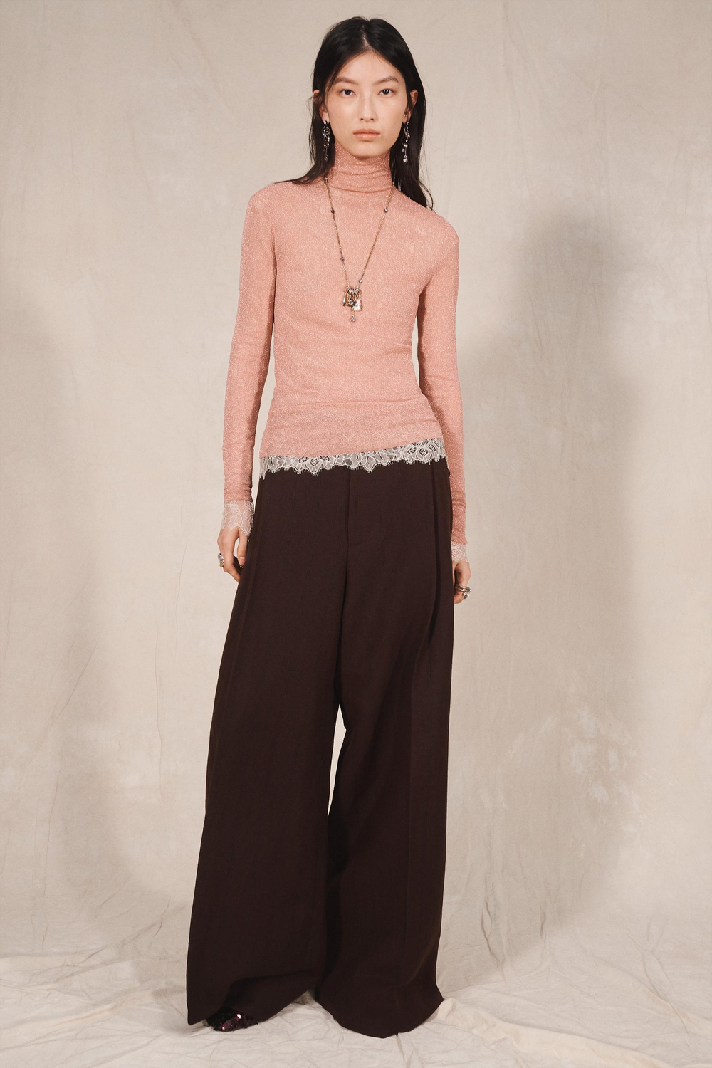 ZARA ПОЛУПРОЗРАЧНЫЙ ТОП - LIMITED EDITION, БЛЕДНО-РОЗОВЫЙ