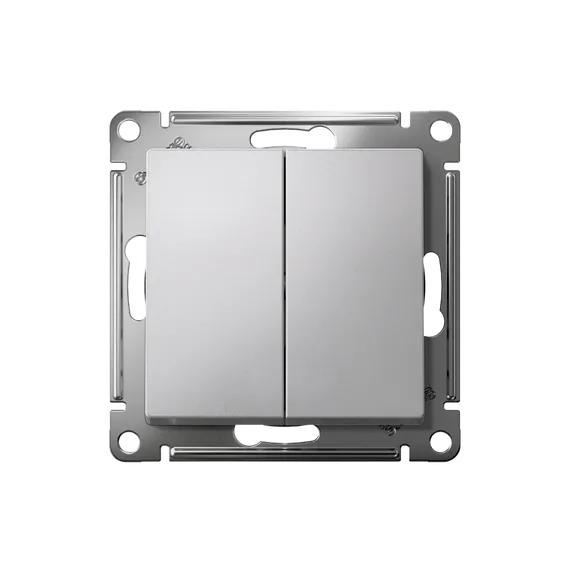 Выключатель кнопочный одноклавишный Systeme Electric AtlasDesign Алюминий, самозажимные клеммы ATN000315S