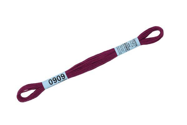 Мулине Gamma 100% хлопок, цв.0909 т.бордовый, 24 мотка по 8 метров