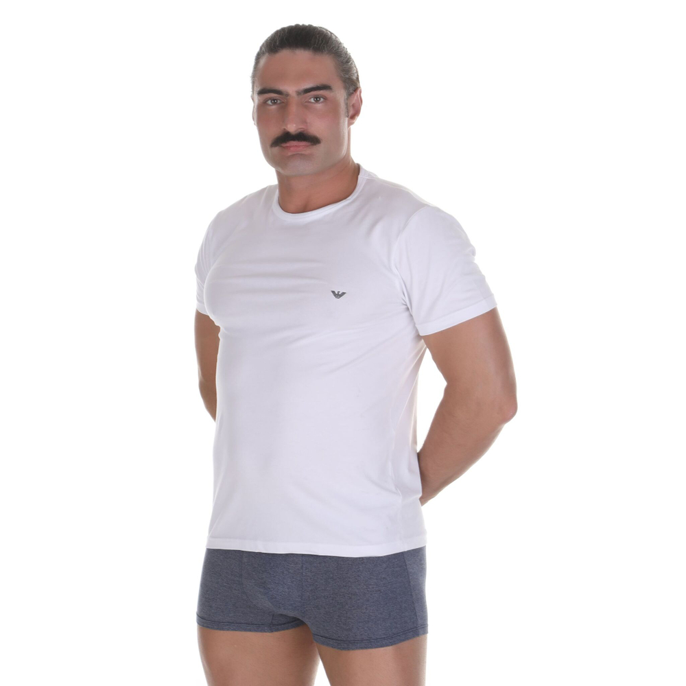 Набор из 2 мужских футболок Emporio Armani - белой и темно-синей (Размер: L) (Цвет: разноцветный)