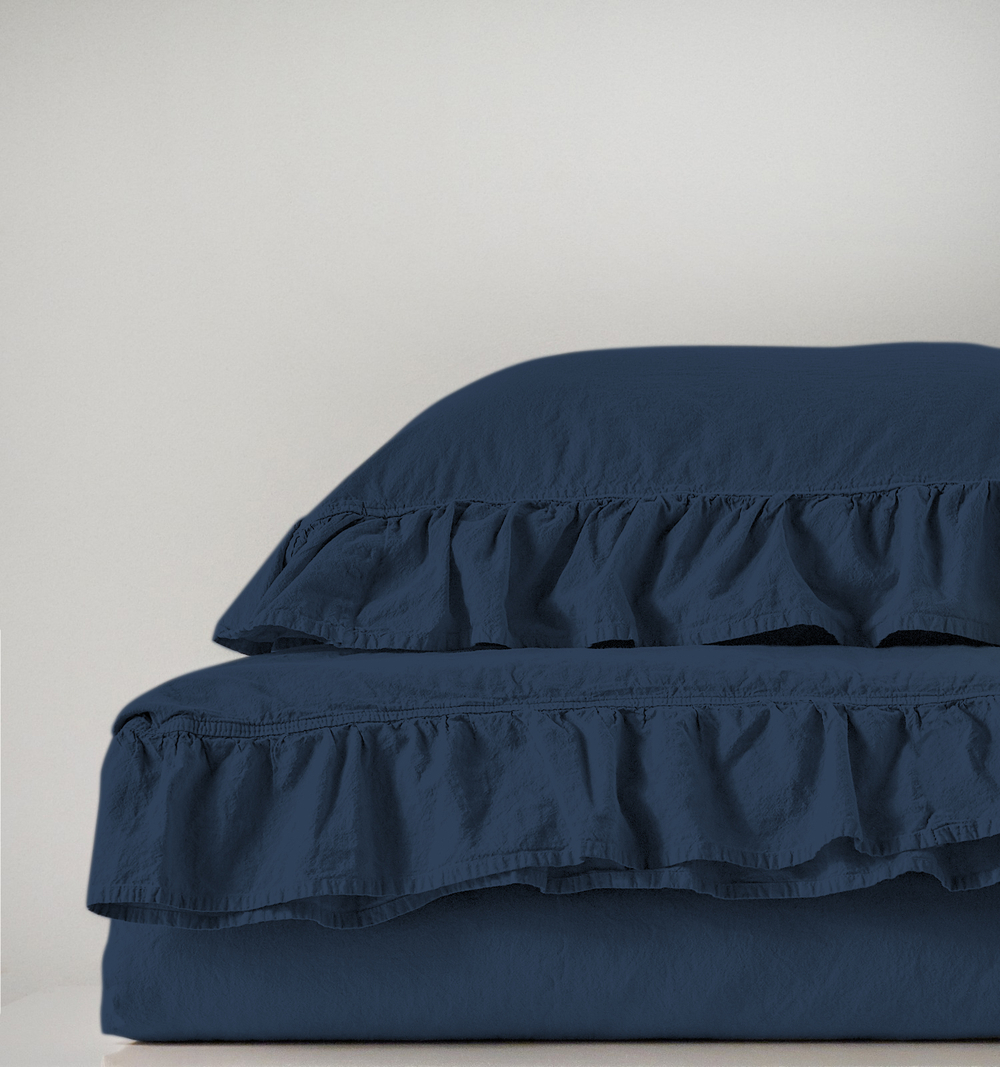 Lımasso КПБ 4 пр. Stonewashed Exclusıve Dress Blue пододеяльник 200*220, простынь 240*260, наволочки 50*70 2шт