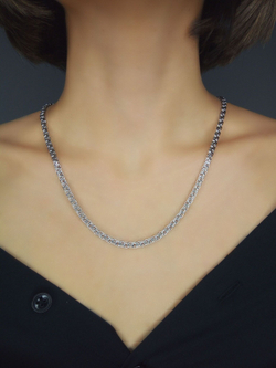 Silver Moon Цепочка Цезарь серебряная родированная, ширина 3,5 мм