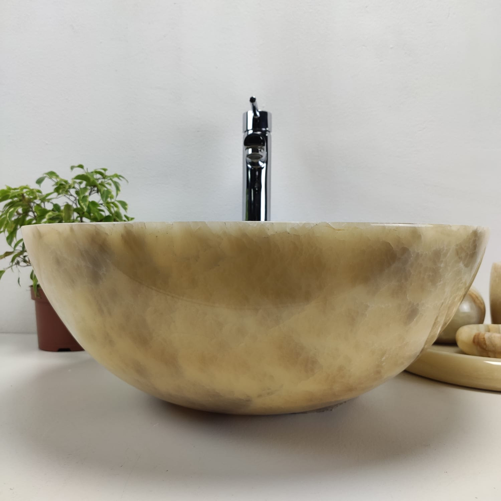Раковина из оникса Bowl Grey BO-61089 45x45x17 из натурального камня