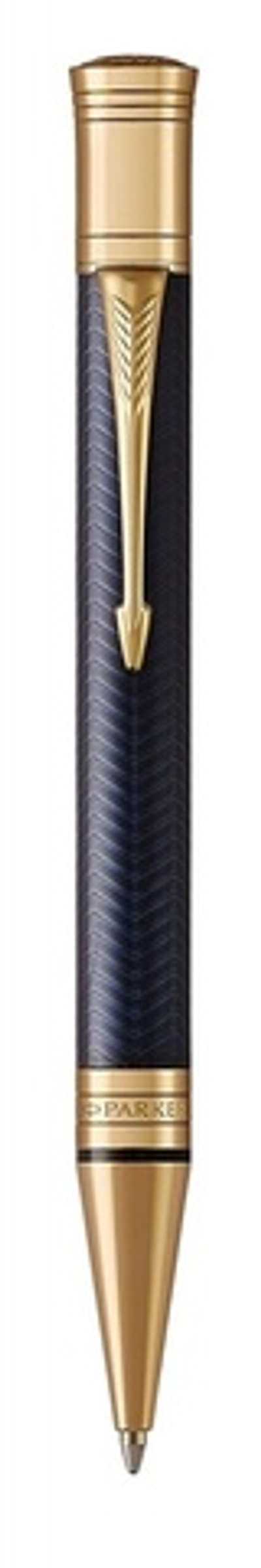 Шариковая ручка Parker Duofold Prestige Blue Chevron GT 1931373, стержень: M, цвет чернил: black, в подарочной упаковке