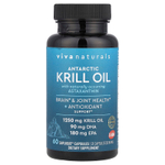 Viva Naturals, масло антарктического криля с астаксантином, 60 капсул Caplique