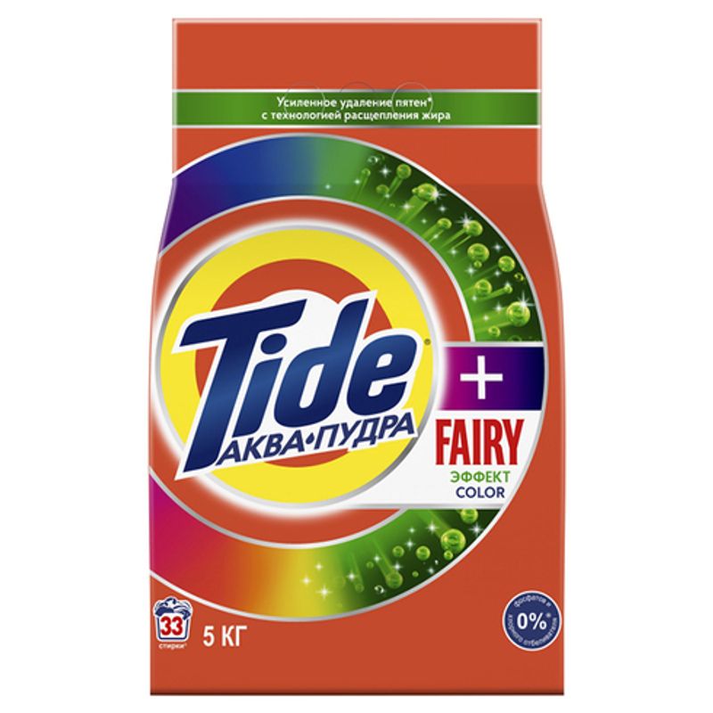 Порошок аква пудра Tide автомат Fairy эффект color  5 кг/упак