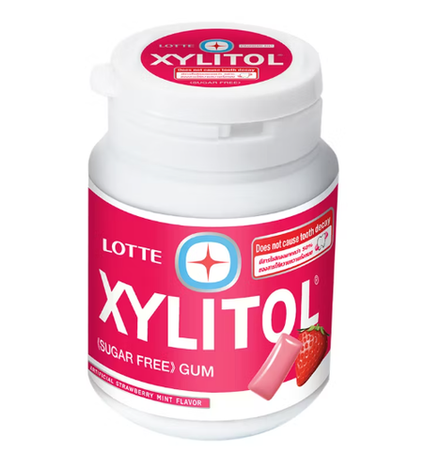 Жевательная резинка Xylitol Strawberry Mint "Клубника и мята", Lotte, 58г