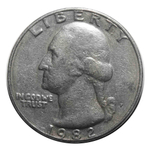 1/4 доллара. США. (Р) Медно-никель. 1982 год. F-VF