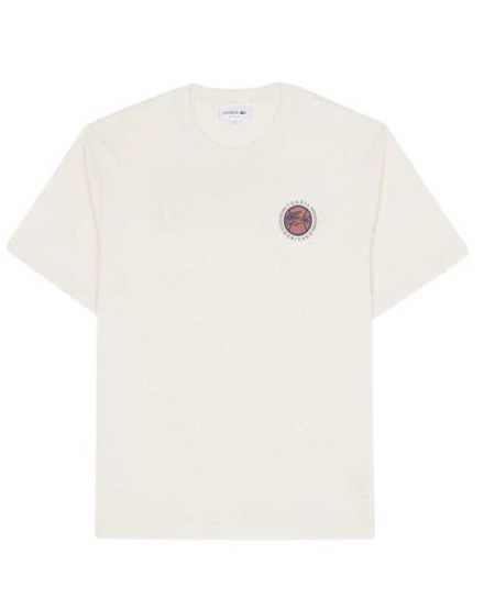 Теннисная футболка Lacoste Multi Print Jersey - ecru white