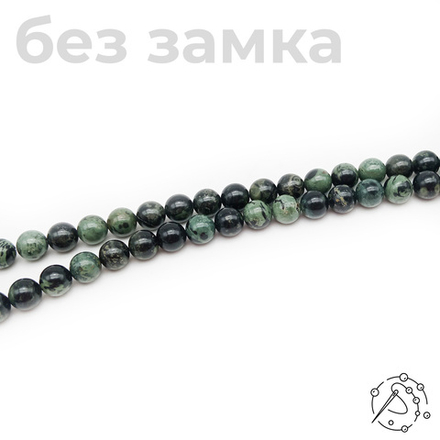 Нить бусин яшма черно-зеленая 8 мм