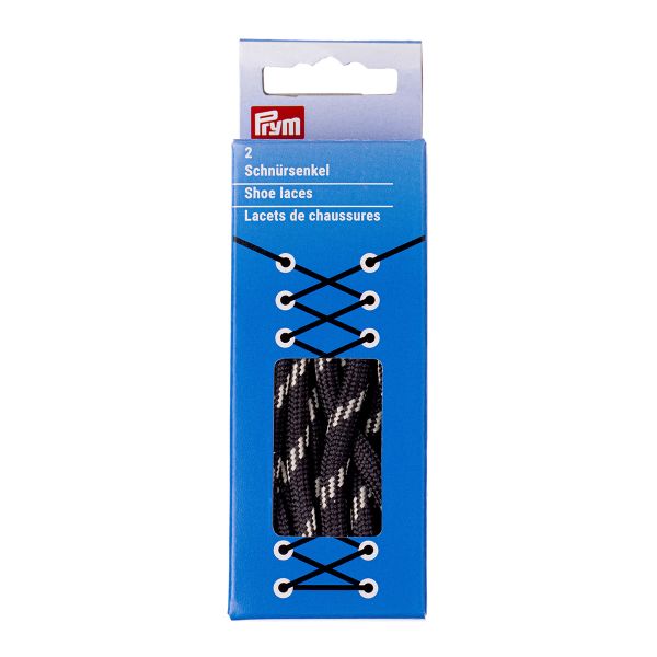 Шнурки круглые Outdoor 6 мм*120см черн/беж, Prym