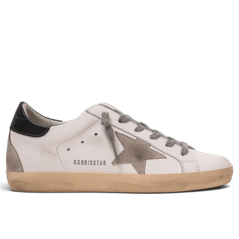 Golden Goose Super-Star distressed sneakers Super Star with grey heel tab and metal stud lettering