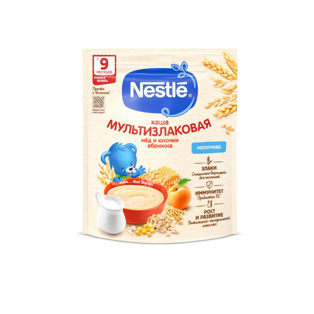 Каша Nestle мультизлаковая мёд и кусочки абрикоса 200 гр