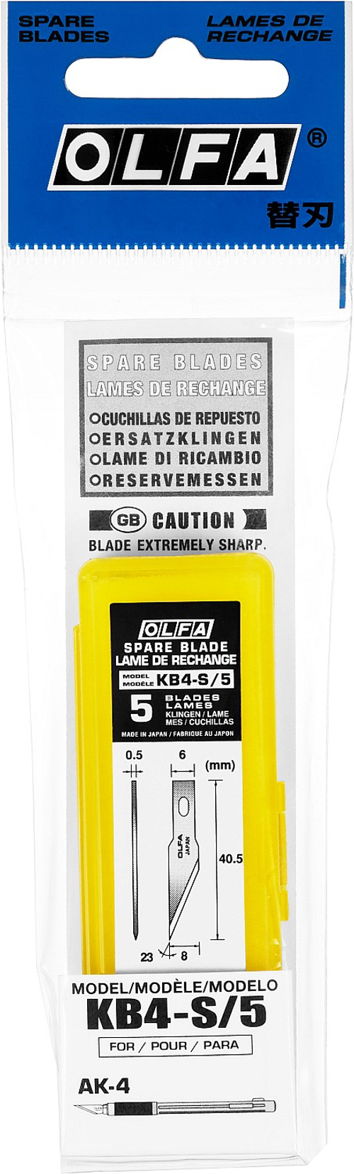 OL-KB4-S/5 Лезвия перовые, 6 мм, 23°, 5 шт.