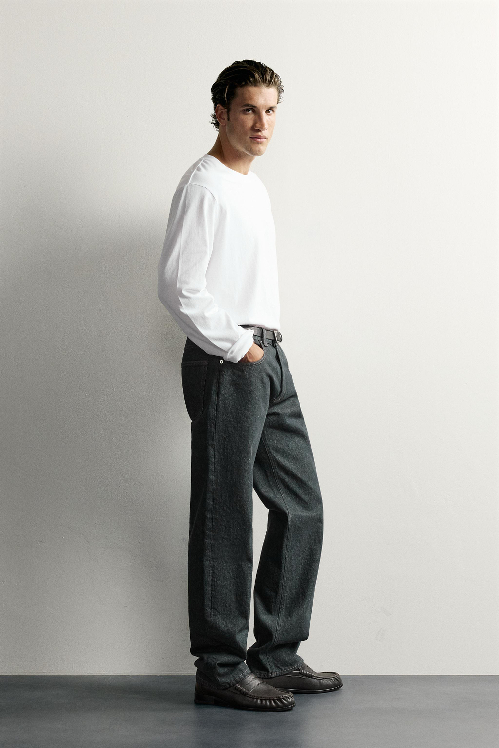 ФУТБОЛКА RELAXED-FIT С ДЛИННЫМИ РУКАВАМИ — ZARA