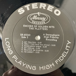 Винтажная виниловая пластинка LP The Platters Encore Of Golden Hits (США 1960)