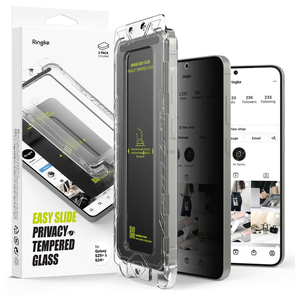 Защитное стекло Ringke Easy Slide Privacy 2 шт. для Samsung Galaxy S25+ Plus
