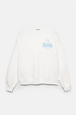 PULL&BEAR Толстовка с надписью "Peanuts", белый