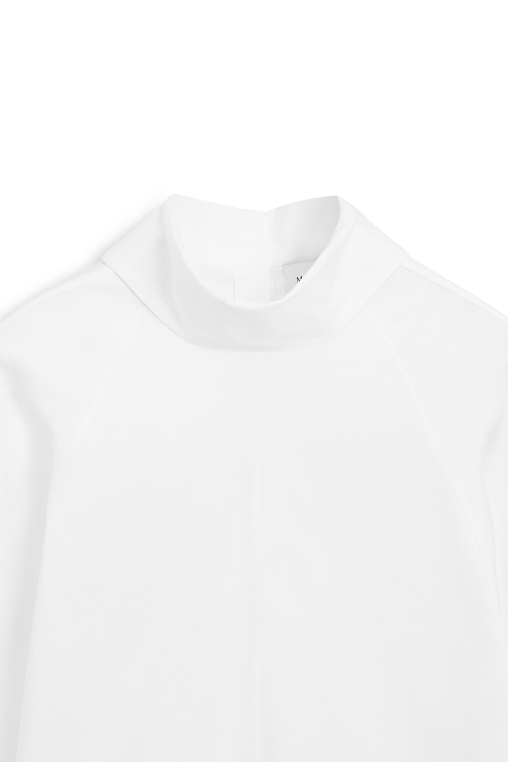 Massimo Dutti Рубашка оверсайз из поплина с высоким воротником - Limited Edition, белый
