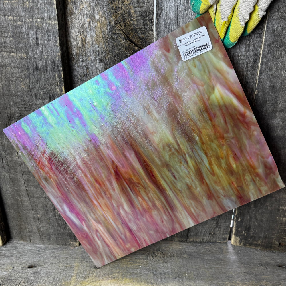 Стекло оранжевое с иризацией Juying Stained Glass K369-W444 по лучшей цене