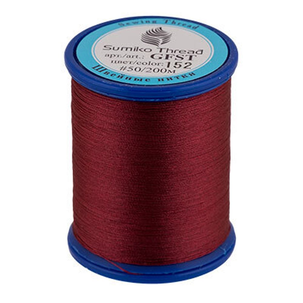 Нитки вышивальные SumikoThread 200 м, (219 ярд), 152 т.бордовый Нитки вышивальные SumikoThread 200 м, (219 ярд), 152 т.бордовый