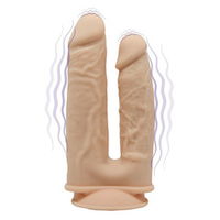 Телесный анально-вагинальный вибратор 17,5см и 19,5см SilexD Silicone Dildo Double Penetration Model 1
