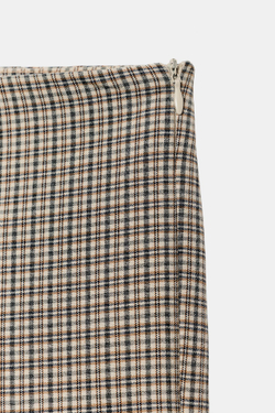 ZARA БРЮКИ КАПРИ В КЛЕТКУ, СЕРЫЙ