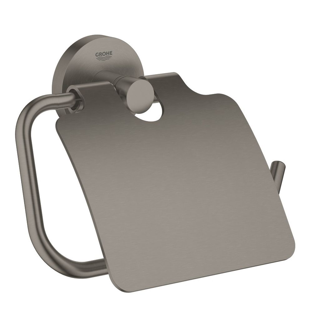 Держатель для туалетной бумаги с крышкой GROHE Essentials, темный графит матовый 40367al1