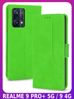 Стильный чехол-книжка из кожи для REALME 9 PRO+ и 9 4G (3521) с отделом для наличных, 3 слотами для карт и подставкой