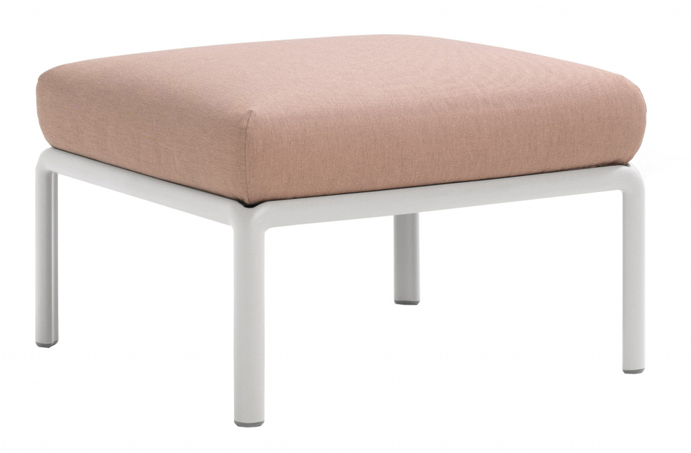Пуф пластиковый с подушкой Nardi Komodo Pouf, белый, розовый