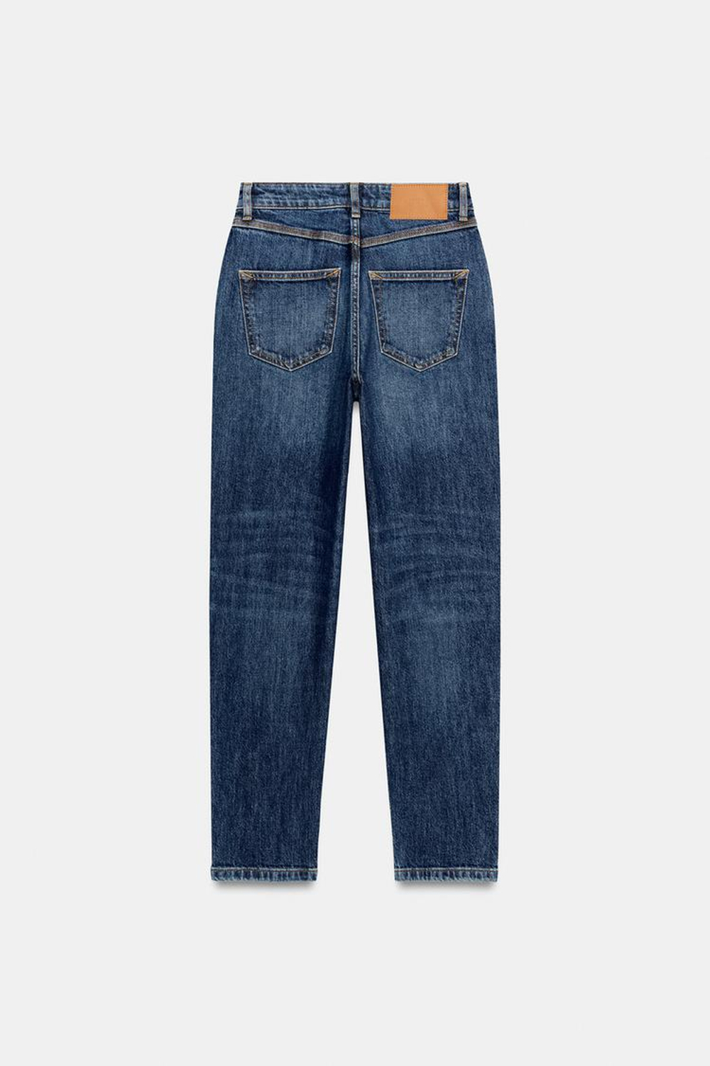 ZARA ДЖИНСЫ Z1975 MOM FIT С ВЫСОКОЙ ПОСАДКОЙ, СИНИЙ